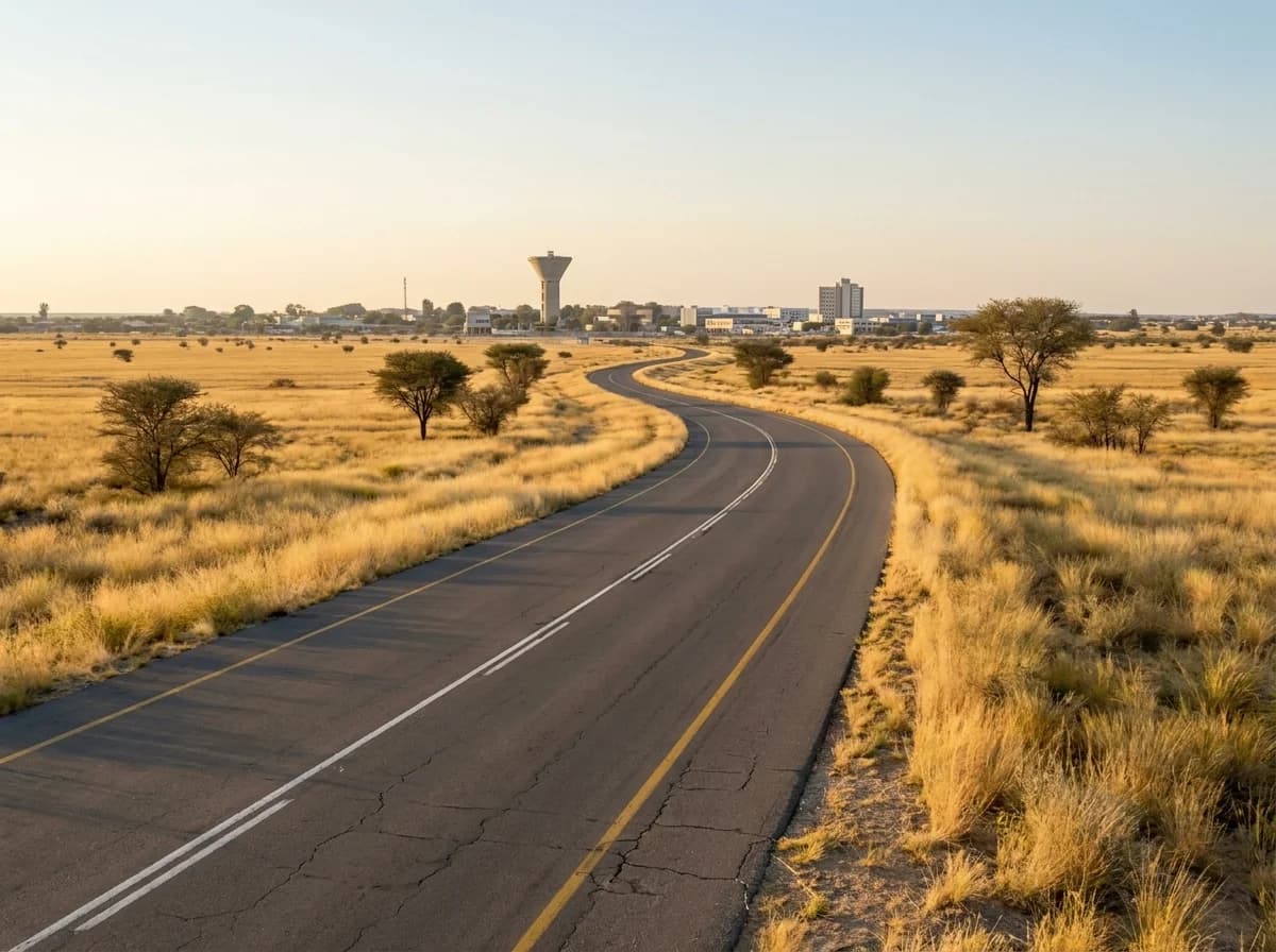 Northern Namibian road landscape